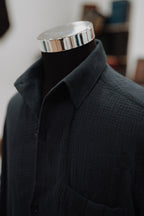 Camisa Pijamera Azul Marino en Algodón