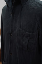 Camisa Pijamera Azul Marino en Algodón