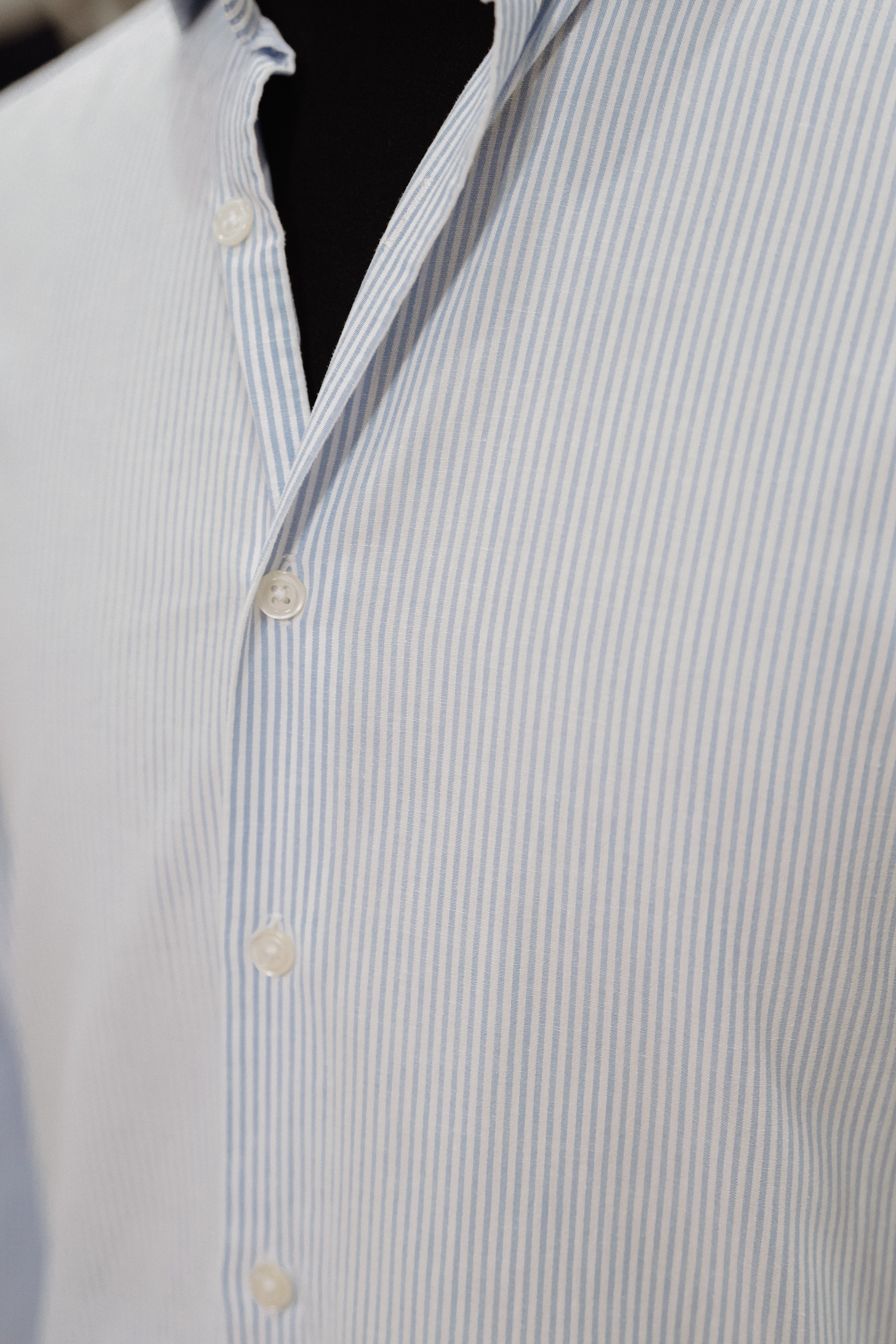 Camisa Rayas Azul Celeste en Lino