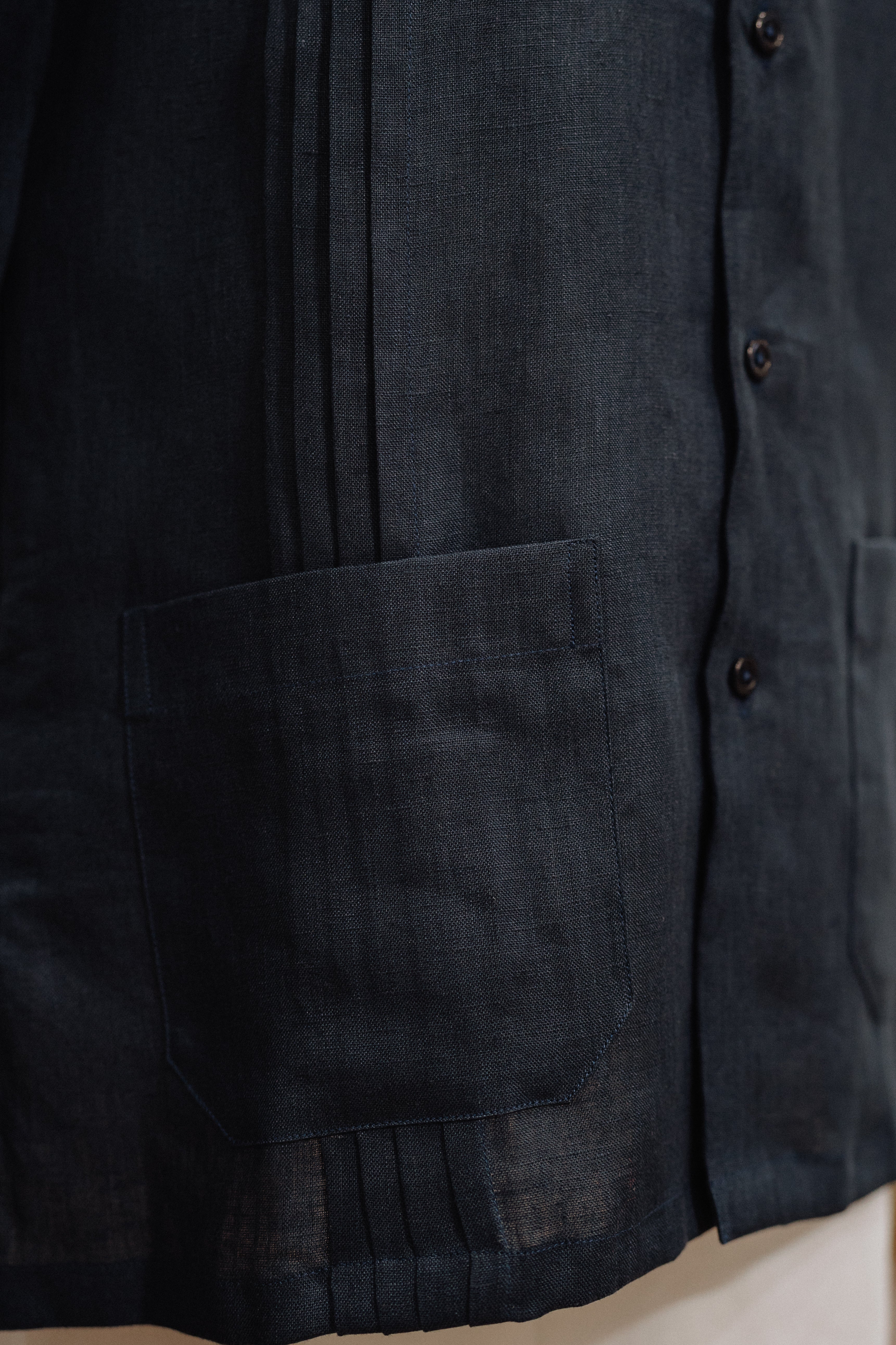 Guayabera Azul Marino en Lino