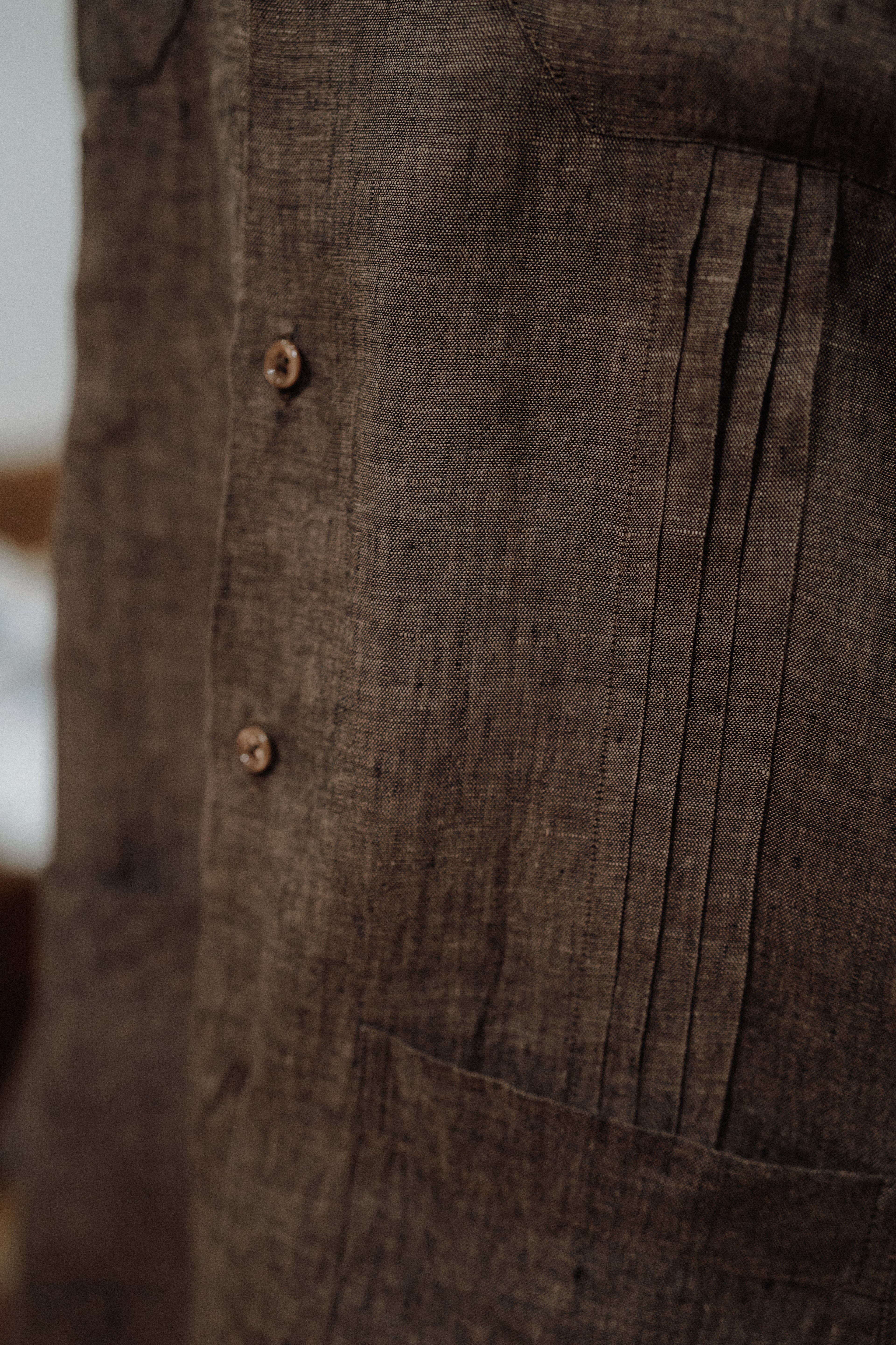 Guayabera Chocolate en Lino
