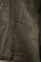 Guayabera Verde Caza en Lino