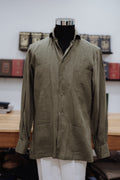 Guayabera Verde Caza en Lino