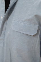 Polera Azul Celeste con Bolsillo en Pecho en Algodón