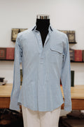 Polera Azul Celeste con Bolsillo en Pecho en Algodón