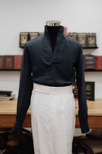Polera Azul Marino Cuello Chimenea en Algodón