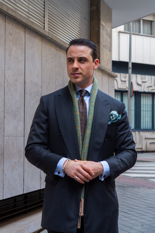 TRAJE 2 PIEZAS GRIS MARENGO CRUZADO FRATELI